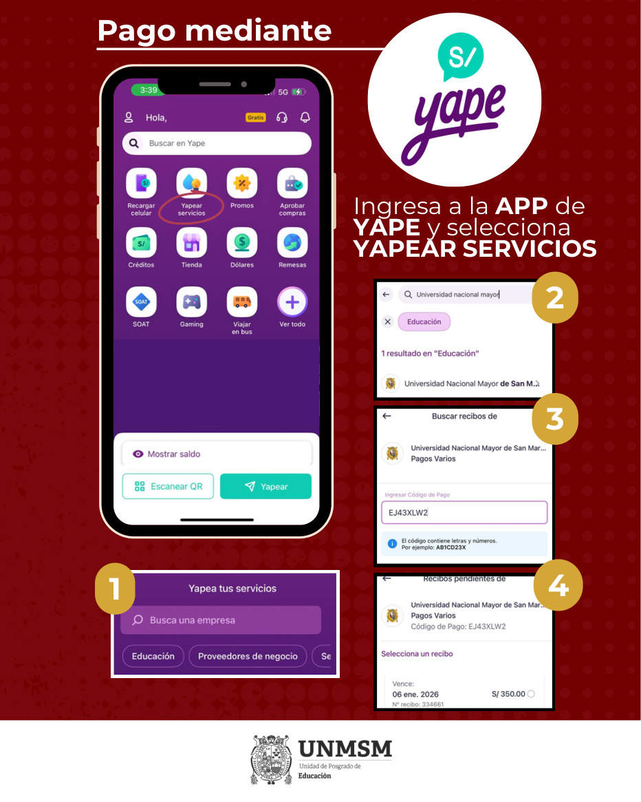 Pago mediante Yape
